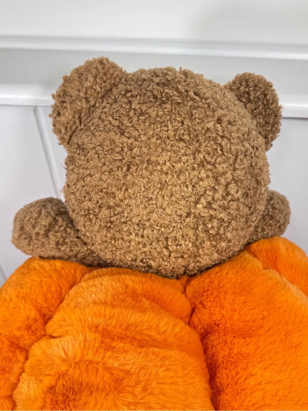 NEW Teddy Bear in a Pumpkin Halloween Pillow Plush 27”